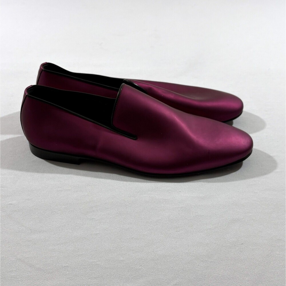 Ron Tomson Patent Leather Loafer Metallic Fuchsia Pink Polished Shoes Slip On 43